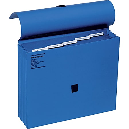 Wilson Jones® ColorLife® Insertable-Tab Expanding Wallet, 5 Pockets, Letter Size, Dark Blue