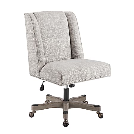 Linon Cooper Mid-Back Office Chair, Antique Gray/Gray/Natural