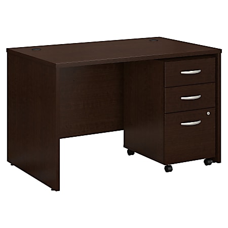 Bush Business Furniture Components 48"W Office Computer Desk With Mobile File Cabinet, Mocha Cherry, Standard Delivery