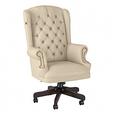 Leather wingback desk chair hot sale