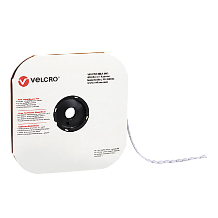 VELCRO® Brand Tape Dots, Hook, 3/4", White, Pack Of 1,028 Dots