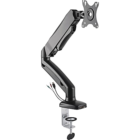 Lorell® 2-Section Single Arm Monitor Mount, 22-1/2”H x 18-7/16”W x 4-5/8”D, Matte Black
