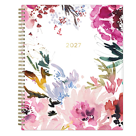 2027 Blue Sky Magenta Blooms Weekly/Monthly Planning Calendar, 8.5x11, 0%, PP, Jan–Dec, RY27