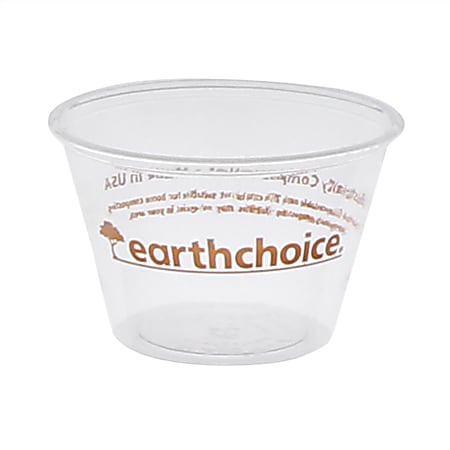 Pactiv Portion Cups, 4 Oz, Clear, 200 Cups Per Sleeve, Pack Of 12 Sleeves