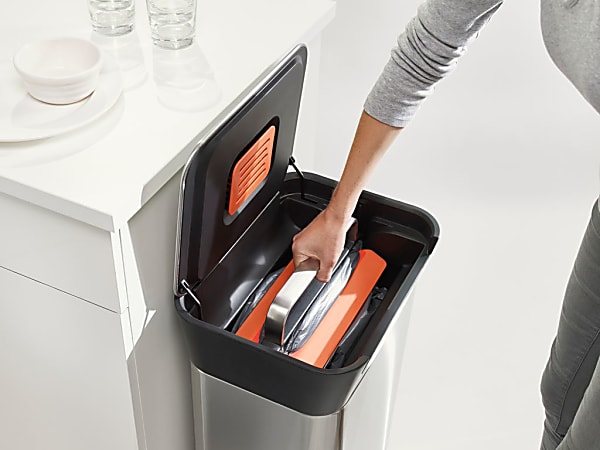Joseph Joseph Titan Steel Trash Compactor 24 Gallons Silver