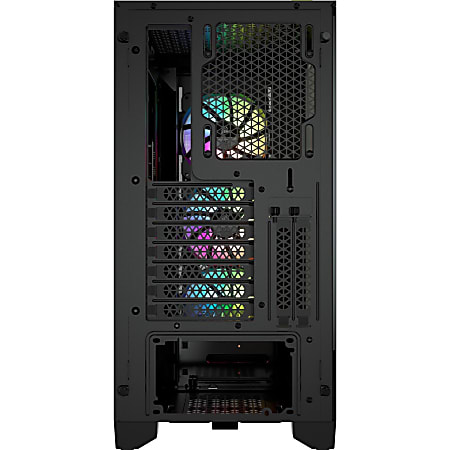 Corsair iCUE 4000X Computer Case - Midi Tower - Black - Tempered Glass,  Steel, Plastic - 4 x Bay - 0 - ATX Motherboard Supported - 6 x Fan(s)
