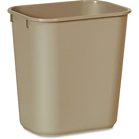 Rubbermaid Commercial 13 QT Standard Deskside Wastebaskets - 3.25 gal Capacity - Rectangular - Dent Resistant, Rust Resistant, Easy to Clean, Durable - 12.1" Height x 8.3" Width x 11.4" Depth - Plastic - Beige - 12 / Carton