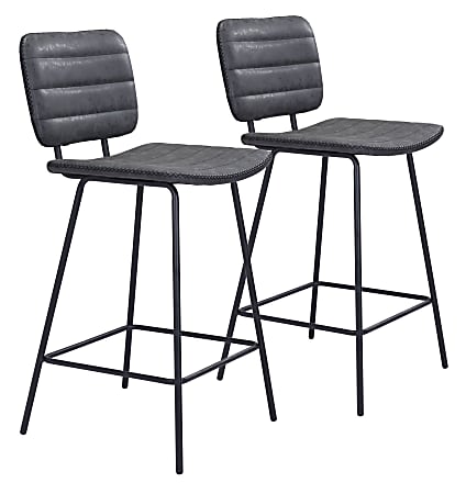 Zuo Modern Boston Counter Stools Vintage Black Set Of 2 Stools