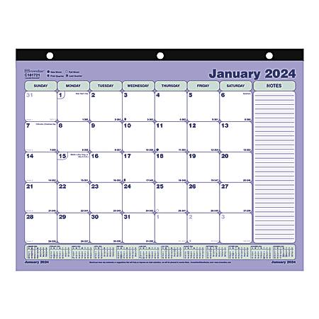 Brownline Monthly Desk Pad Calendar, 11" x 8.5", 12 Months, January to December, 2024, C181721