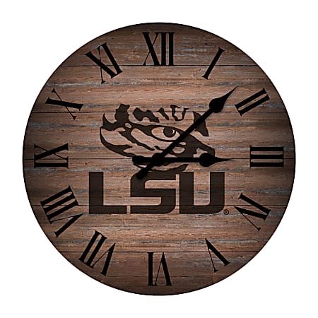 Imperial NCAA Rustic Wall Clock, 16”, Louisiana State University