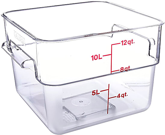 Cambro Square Food Storage Containers, 12-Quart, Clear, Pack Of 6 Containers