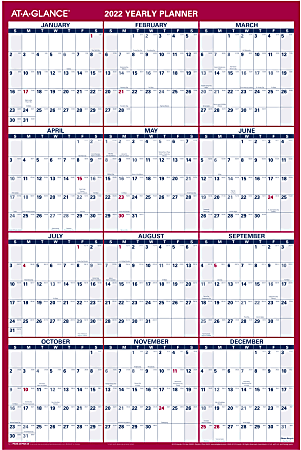 At A Glance Erasable Wall Calendar Pm2628 - Office Depot