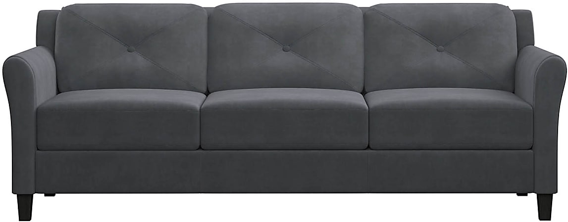 Lifestyle Solutions Hanson Microfiber Sofa, Dark Gray
