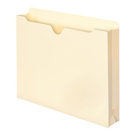 Smead® Manila File Jackets, Single-Ply Tab, 2" Expansion, 9 1/2" x 11 3/4"