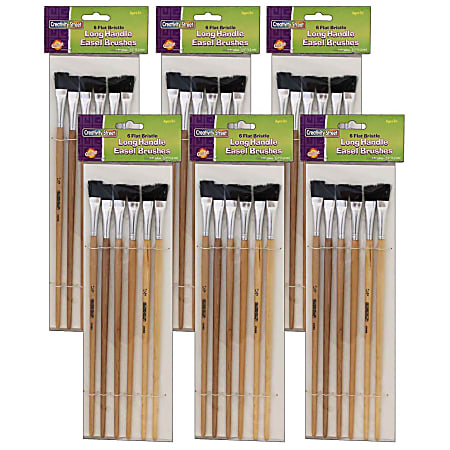 Pacon® Creativity Street Easel Brushes, 8-1/2", 6 Brushes Per Pack, Set Of 6 Packs