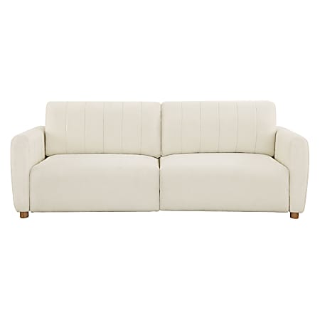 Lifestyle Solutions Serta Douglas Convertible Sofa, 34-1/3"H x 91-3/4"W x 42-7/8"D, Ivory/Natural