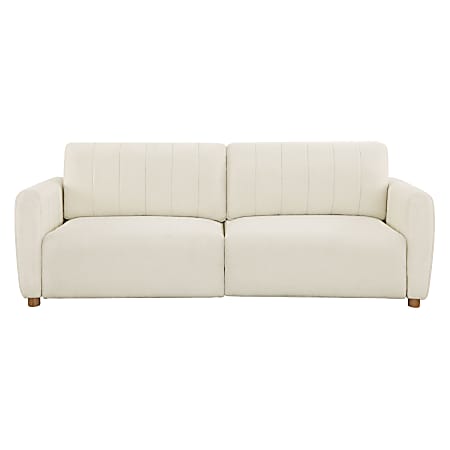 Serta Douglas Convertible Sofa, 34-1/3"H x 91-3/4"W x 42-7/8"D, Ivory/Natural