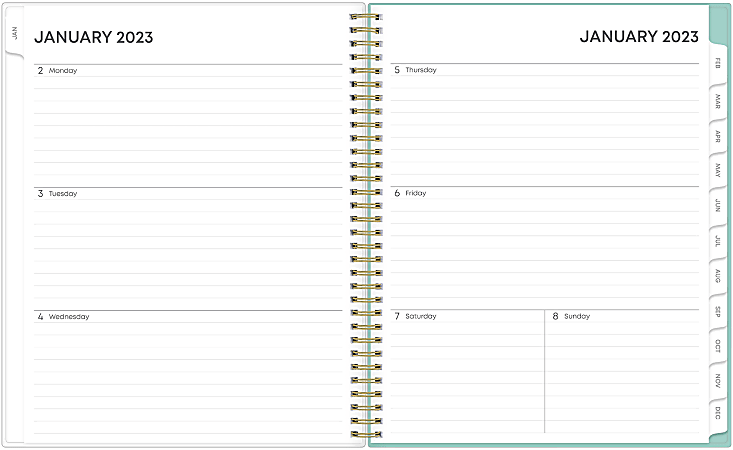 Blue Sky WeeklyMonthly Planning Calendar 8 12 x 11 Elysian Clear