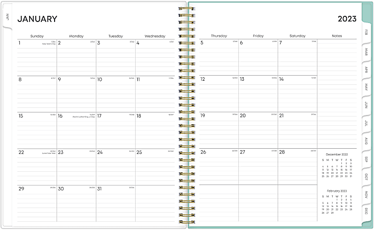 Blue Sky WeeklyMonthly Planning Calendar 8 12 x 11 Elysian Clear