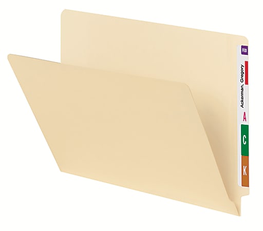 Smead® Manila Single-Ply End-Tab Folders, Letter Size, Straight