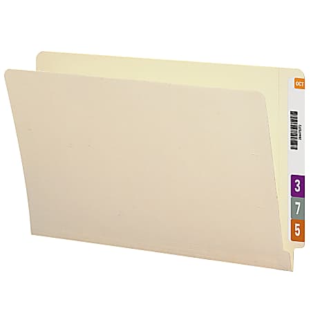 Smead® Manila Reinforced End-Tab Folders, Straight Cut, Legal Size, Pack Of 100