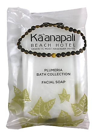 Ka'anapali Beach Solid Facial Hand Soap In Sachet, Plumeria Scent, 1.3 Oz Bar
