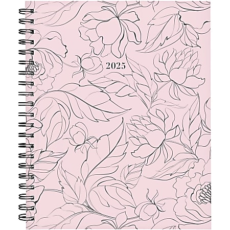 2025 Cambridge® Alicia Weekly/Monthly Planner, 8-1/2” x 11”, Pink Floral, January To December