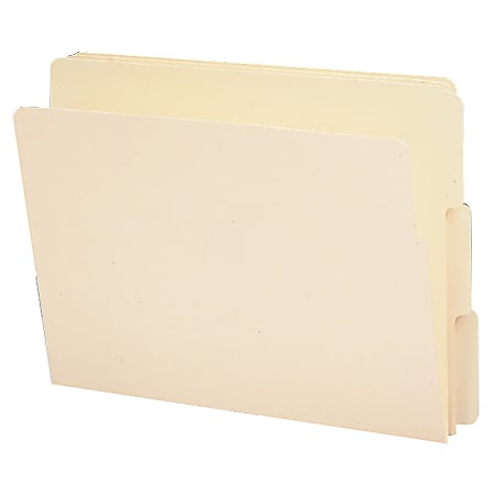 Smead® Manila Reinforced End-Tab Folders, 1/3 Cut, Letter Size, Pack Of 100