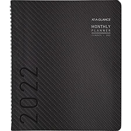 AT-A-GLANCE® Contemporary Monthly Planner, 9" x 11", Graphite, January To December 2022, 70260X45