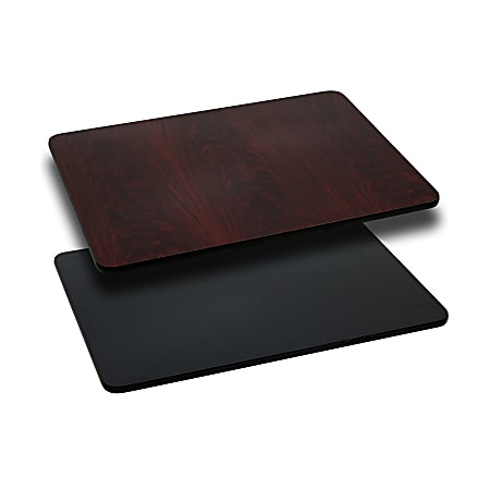 Flash Furniture Reversible Laminate Rectangular Table Top, 30" x 42", Black/Mahogany