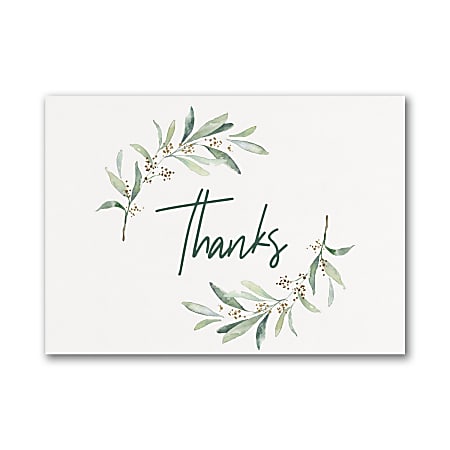 Thank You Card Assortment Fresh Greenery With Envelopes 4 78 x 3 12 ...