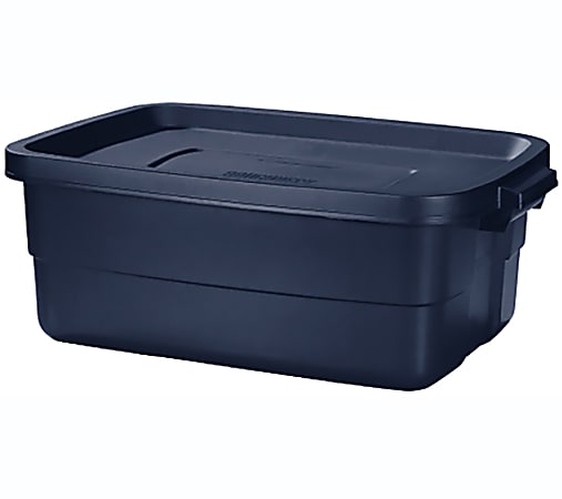 Rubbermaid Roughneck Tote 31 Gallon Dark Indigo Metallic - Office Depot