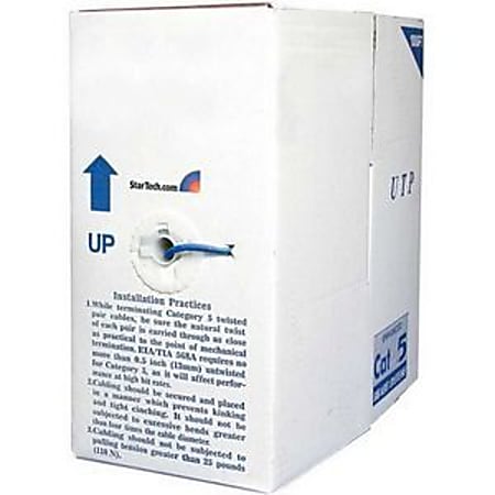 StarTech.com 1000 ft Bulk Roll of Blue CMR Cat5e Solid UTP Cable
