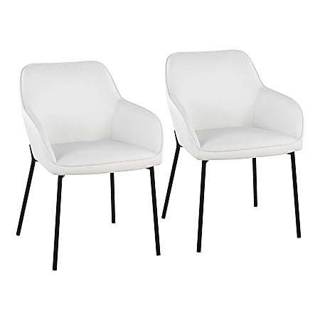 LumiSource Daniella Contemporary Dining Chairs, White/Black, Set Of 2 Chairs
