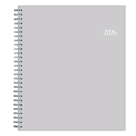 2026 Blue Sky Monthly Planner, 8" x 10", Passages/Solid Gray, January To December, 152859