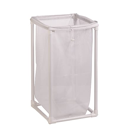 Honey-Can-Do Mesh Bag Hamper, 26", White