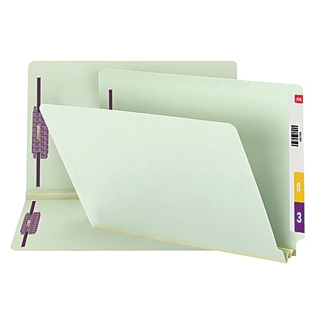 Smead® Pressboard End-Tab Folders With Fastener, Straight Cut,