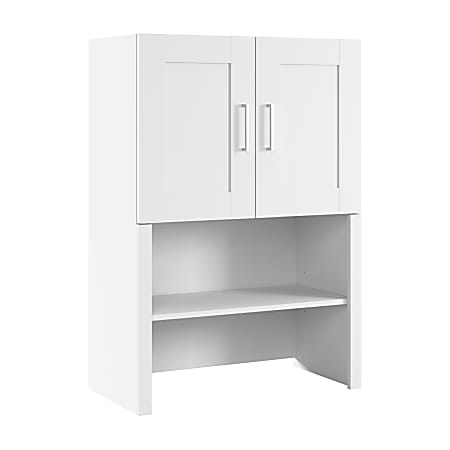 Bush Business Furniture Hampton Heights 30"W Bookcase Hutch, White, Standard Delivery