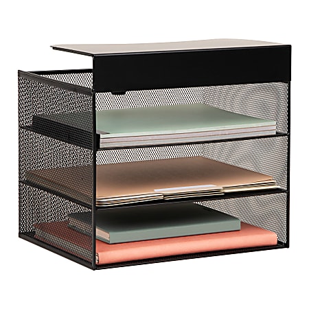 Mind Reader Slide-On Under Desk File Organizer, 11-1/2"H x 9-3/4"W x 12"D, Black
