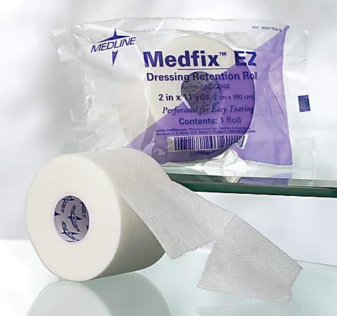 Medline MedFix EZ Wound Tape, 4" x 2 Yd., White, Box Of 12