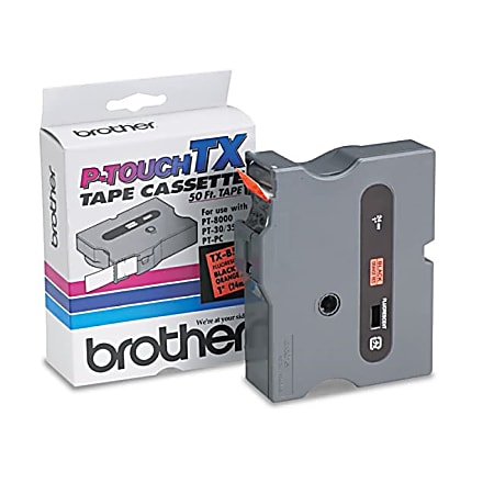 Brother P-Touch TX Laminated Tape - 1" - Direct Thermal - Black - 1 Each