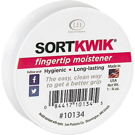 Lee® Sortkwik™ Hygienic Fingertip Moistener, 25% Recycled, 1.75