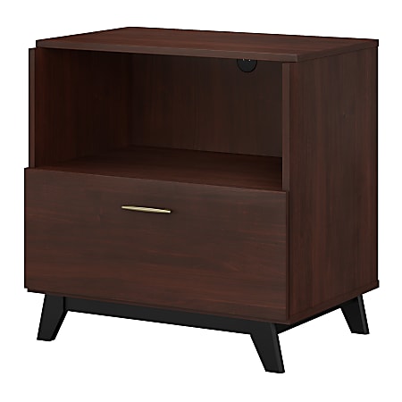 kathy ireland® Office by Bush Business Furniture Centura Small Bookshelf With File Drawer, Century Walnut, Standard Delivery