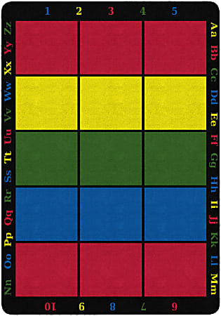 Flagship Carpets Learning Grid Carpet, 6' x 8' 4", Multicolor