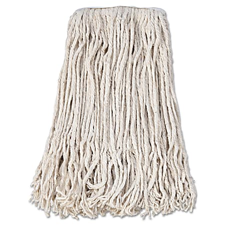 Boardwalk® Banded Cotton Mop Heads, #24, White, Pack Of 12