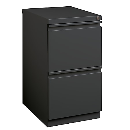 WorkPro® 19-7/8"D Vertical 2-Drawer Mobile Pedestal File Cabinet, Charcoal