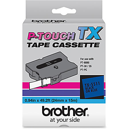 Brother - Black, blue - Roll (0.98 in x 50 ft) 1 pcs. lamination film - for P-Touch PT-30, PT-35, PT-8000, PT-PC