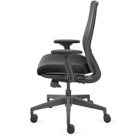 HON Nucleus Task Chair KD - Black Fabric Seat - Black Back - Armrest - 1 Each
