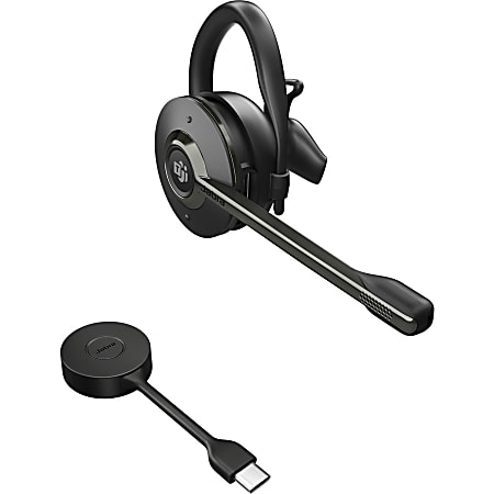 Jabra Engage 55 Headset - Mono - USB Type C - Wireless - DECT - 492.1 ft - 40 Hz - 16 kHz - On-ear - Monaural - Open - Noise Cancelling, Uni-directional Microphone - Black
