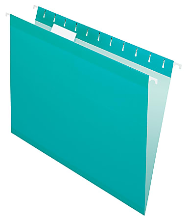 Pendaflex® Premium Reinforced Color Hanging Folders, Letter Size, Aqua, Pack Of 25